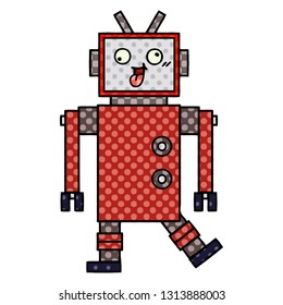 caricatura de un robot al estilo de un libro de historietas