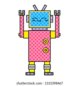 comic book style cartoon of a robot
