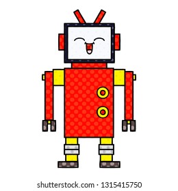 comic book style cartoon of a robot