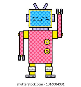 comic book style cartoon of a robot