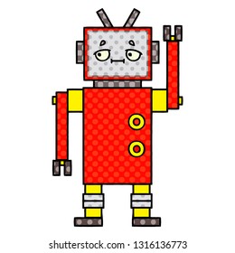 comic book style cartoon of a robot