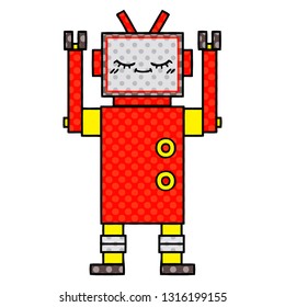 comic book style cartoon of a robot