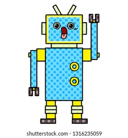comic book style cartoon of a robot