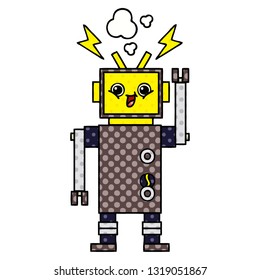 comic book style cartoon of a robot