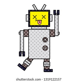 comic book style cartoon of a robot