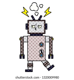 comic book style cartoon of a robot