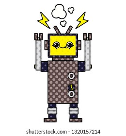 comic book style cartoon of a robot