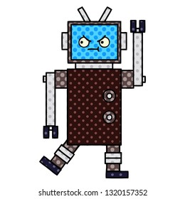 comic book style cartoon of a robot