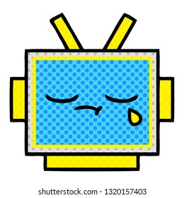 caricatura de un robot al estilo de un libro de historietas