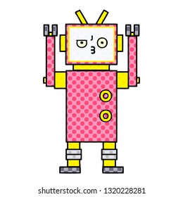 comic book style cartoon of a robot