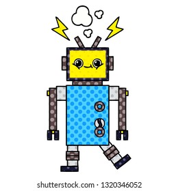 Comicbuch-Cartoon eines Roboters