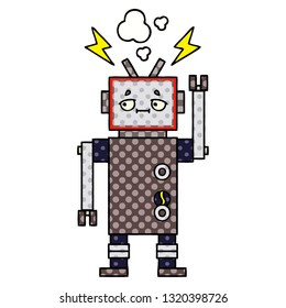 comic book style cartoon of a robot
