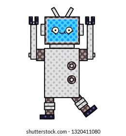 comic book style cartoon of a robot