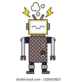 comic book style cartoon of a robot