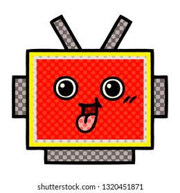 caricatura de un robot al estilo de un libro de historietas