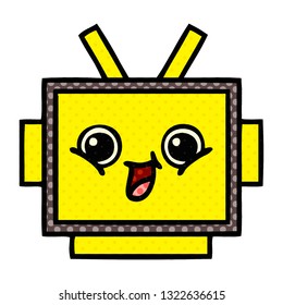 caricatura de un robot al estilo de un libro de historietas