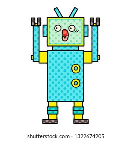 comic book style cartoon of a robot