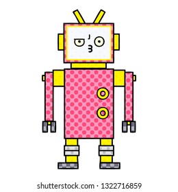 comic book style cartoon of a robot