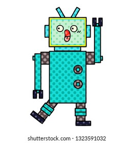 comic book style cartoon of a robot