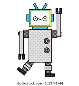 comic book style cartoon of a robot