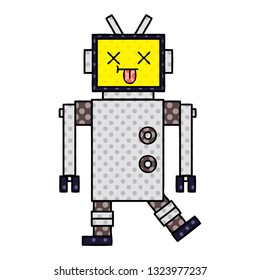 comic book style cartoon of a robot