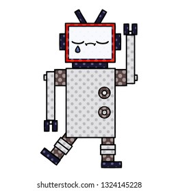 caricatura de un robot al estilo de un libro de historietas