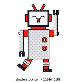 comic book style cartoon of a robot