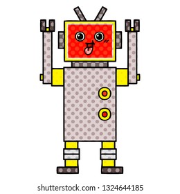 comic book style cartoon of a robot