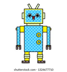 caricatura de un robot al estilo de un libro de historietas