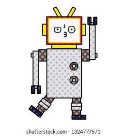 comic book style cartoon of a robot