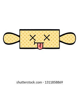 comic book style cartoon of a rolling pin