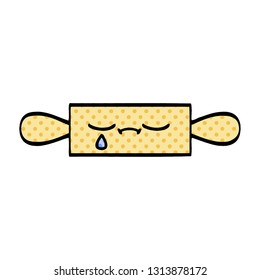 comic book style cartoon of a rolling pin