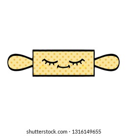 comic book style cartoon of a rolling pin