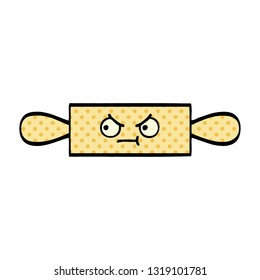 comic book style cartoon of a rolling pin