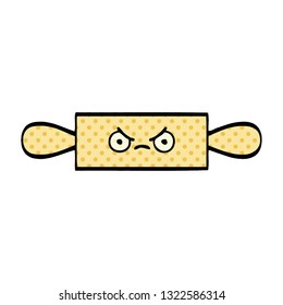 comic book style cartoon of a rolling pin