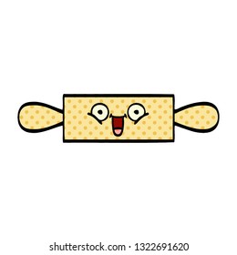 comic book style cartoon of a rolling pin