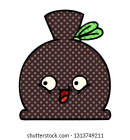 comic book style cartoon of a sack