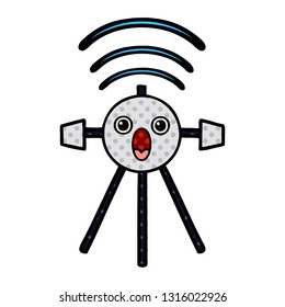 comic book style cartoon of a satellite