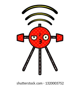 comic book style cartoon of a satellite