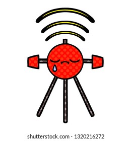 comic book style cartoon of a satellite