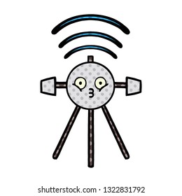 comic book style cartoon of a satellite