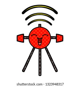 comic book style cartoon of a satellite