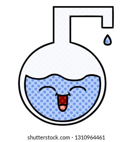 caricatura del estilo de un libro de historietas de un experimento científico 