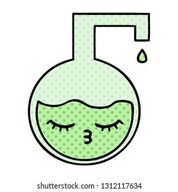 comic book style cartoon of a science experiment 