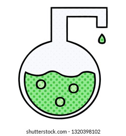 comic book style cartoon of a science experiment