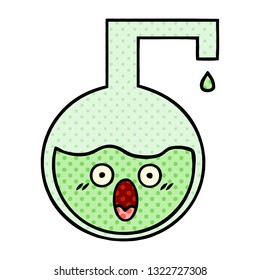 caricatura del estilo de un libro de historietas de un experimento científico 
