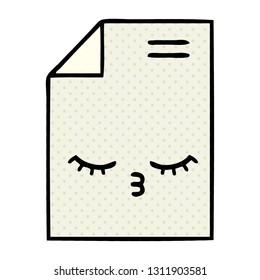 comic book style cartoon of a sheet of paper 