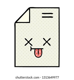 comic book style cartoon of a sheet of paper 