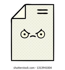 comic book style cartoon of a sheet of paper 