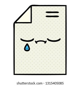 comic book style cartoon of a sheet of paper 